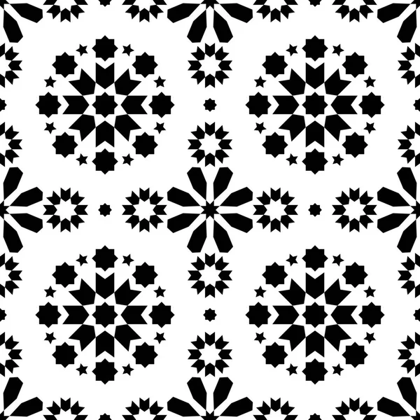 Geometriska Sömlösa Mönster Azulejos Kakel Portugisiska Blå Kakel Design Repetitve — Stock vektor