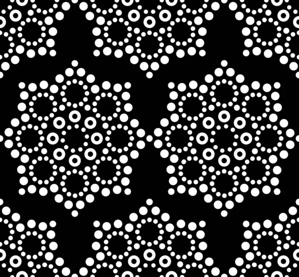 Naadloze Vector Patroon Aboriginal Dot Schilderen Mandala Repetitieve Ontwerp Australische — Stockvector