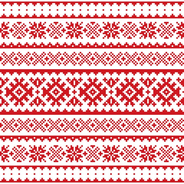 Weihnachten Winter Vektor Nahtlose Muster Sami Menschen Lappland Volkskunst Design — Stockvektor