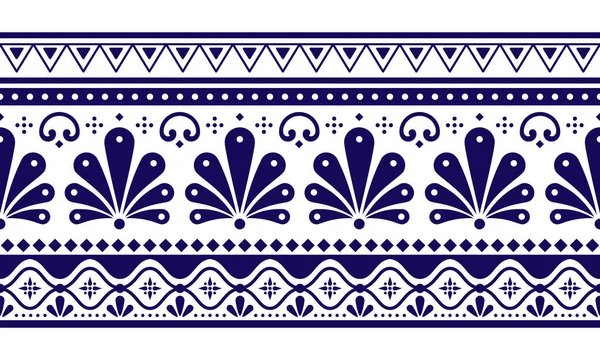 Talavera Poblana Vektörü Geleneksel Meksika Dekoratif Çanak Çömlek Seramiklerinden Esinlenilmiş — Stok Vektör