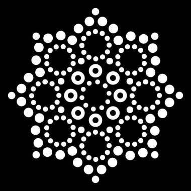 Mandala Australian nokta eşleştirme vektör tasarımı, retro Aborigina dekoratif desen, Avustralya mozaik sanatı