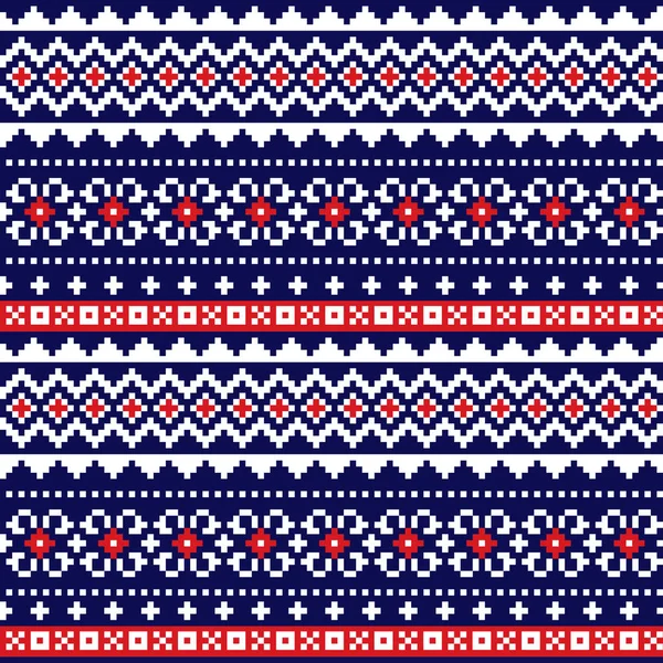 Fair Isle Traditional Knittting Style Vector Seamless Design Scotish Shetland — Stock Vector