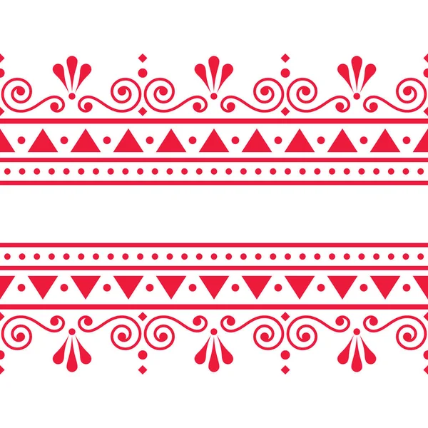 Valentinstag Vektor Grußkarten Design Oder Hochzeitsanregung Skandinavische Traditionelle Stickerei Volkskunst — Stockvektor