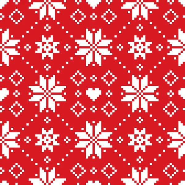 Navidad Invierno Scottish Fair Isle Estilo Tradicional Punto Vector Patrón — Vector de stock