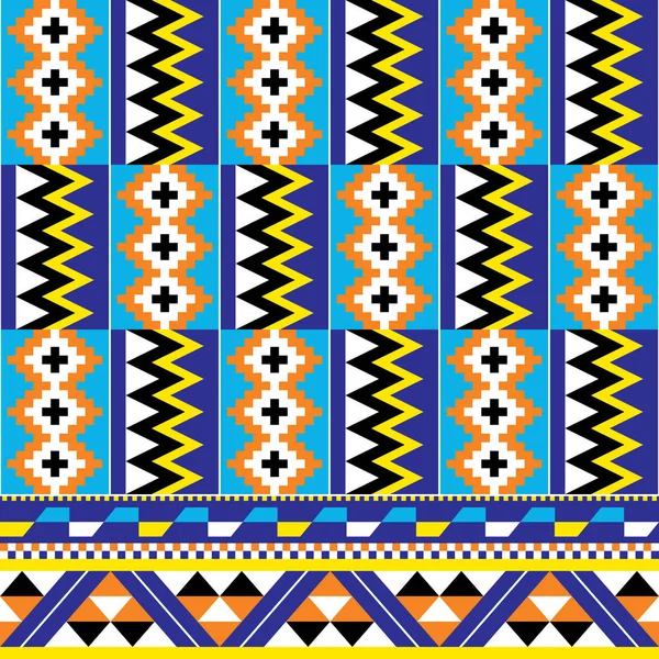 Afrikansk Tribal Design Kente Nwentoma Tekstiler Stil Vektor Sømløse Mønster – Stock-vektor