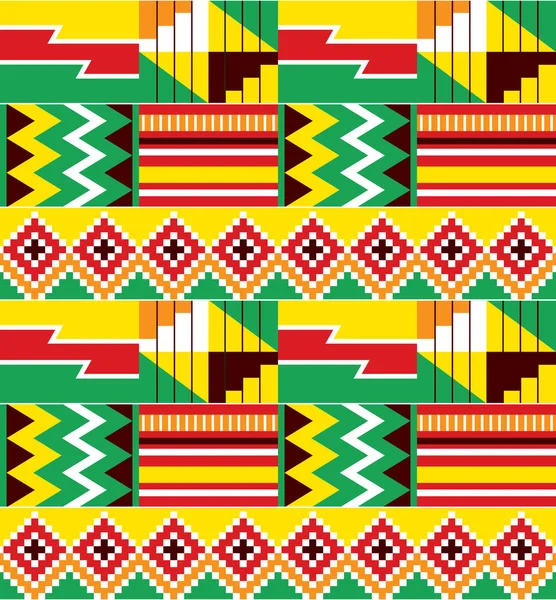 Afrikaanse Tribal Ontwerp Kente Nwentoma Textiel Stijl Vector Naadloos Ontwerp — Stockvector