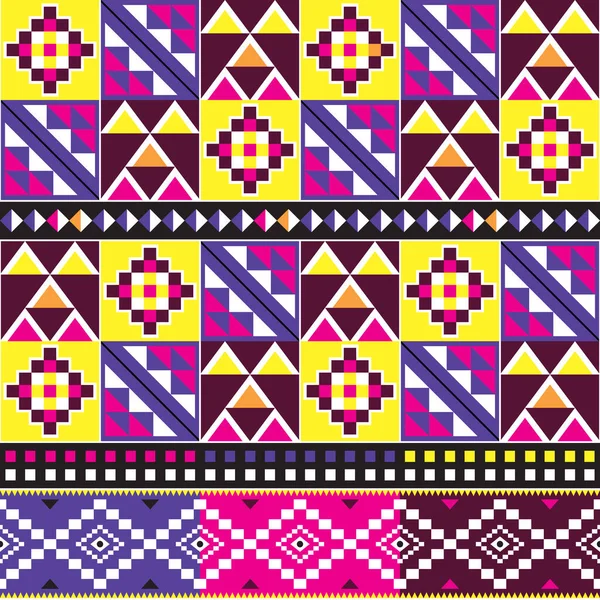 Tribal Kente Cloth Style Vector Pattern African Seamless Design Geometric — 스톡 벡터