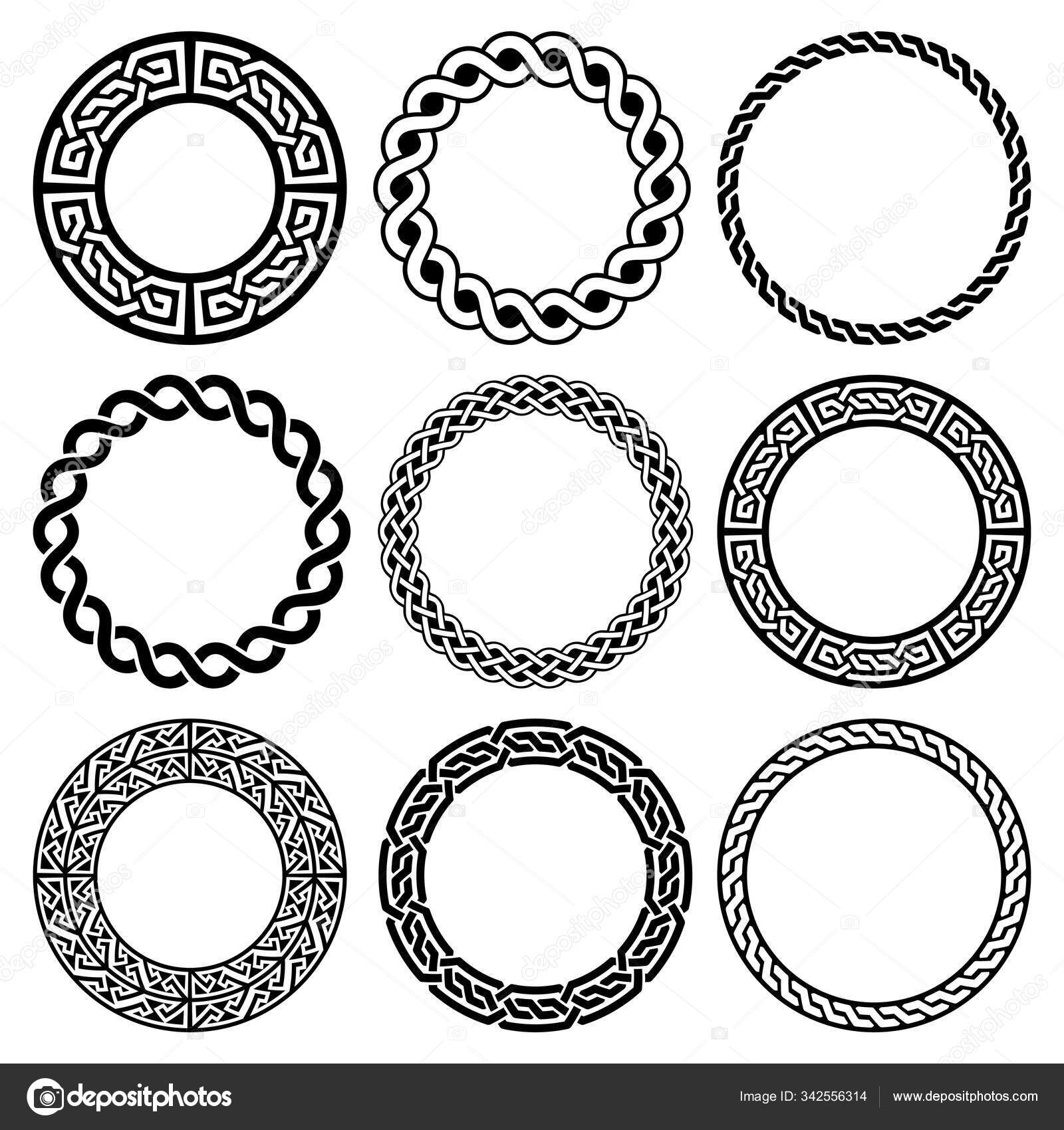 Irish Celtic Vektor Frame Set Flettet Mandala Mønster Gratulasjonskort  Invititon stockvektor © RedKoala #342556314, image size:1600x1700