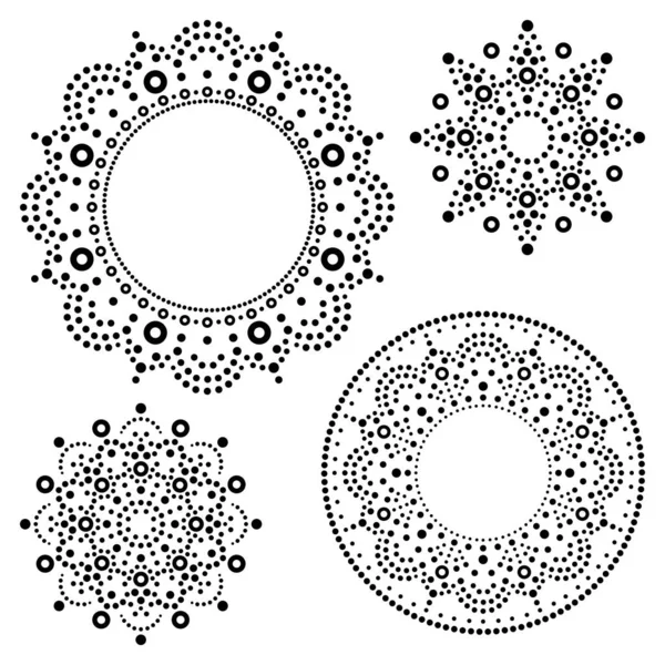 Mandala Australian Dot Paiting Mandala Zestaw Wektor Projektowania Aborygeni Tradycyjne — Wektor stockowy