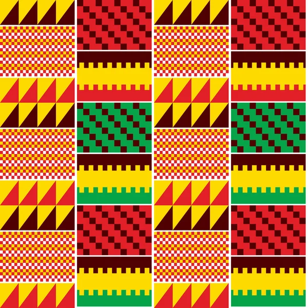 Kente Geometrische Vector Naadloos Patroon Tribal Afrikaanse Nwentoma Doek Stijl — Stockvector