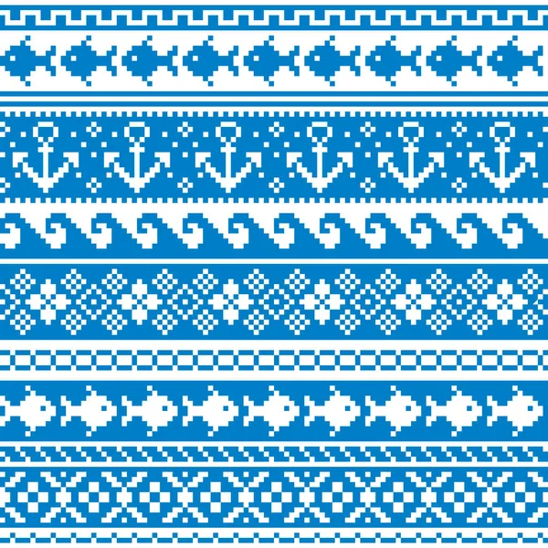 Escocés Fair Isle Estilo Tradicional Punto Vector Patrón Sin Costura — Vector de stock