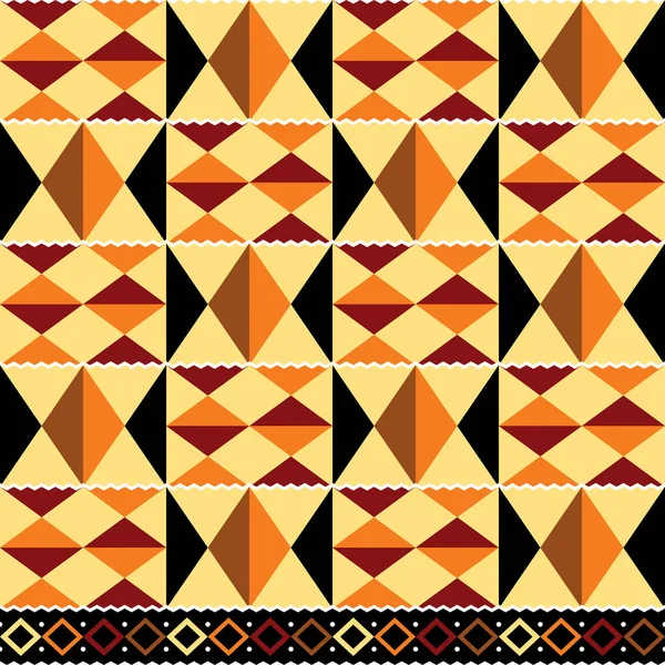 Stammesvektor Nahtloses Textilmuster Kente Schlammtuch Stil Traditionelles Geometrisches Nwentoma Design — Stockvektor