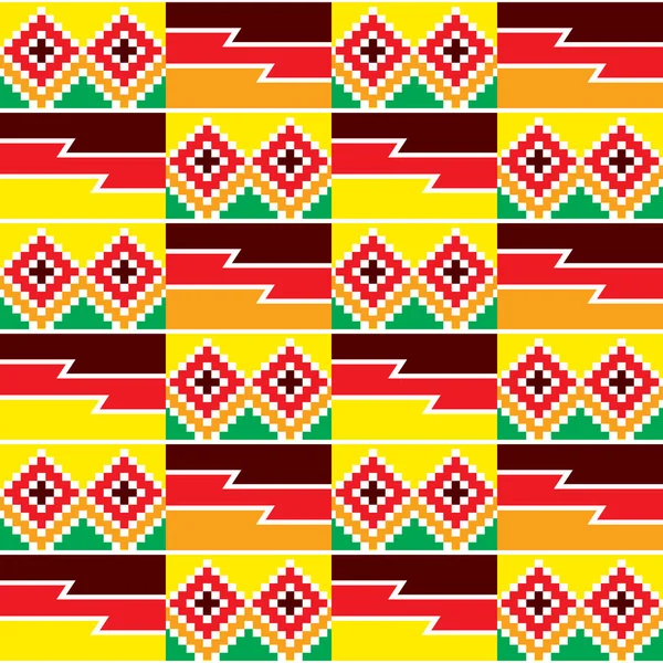 Tribal Vector Naadloos Textiel Patroon Kente Modder Doek Stijl Traditionele — Stockvector