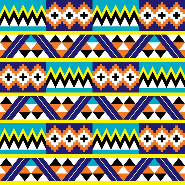 Африканский Кенте Nwentoma Ткань Стиль Геометрический Вектор Бесшовный Шаблон Традиционные — стоковый вектор