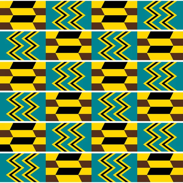 Kente Nwentoma Tkaniny Styl Vektor Bezešvé Vzor Retro Design Geometrickými — Stockový vektor