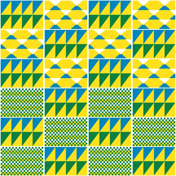 Tribal Afrikaanse Naadloze Vector Patroon Met Repetitieve Geometrische Vormen Kente — Stockvector