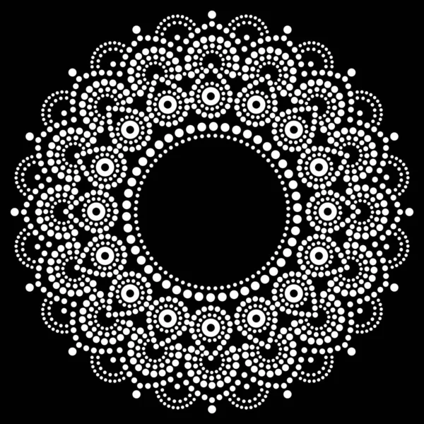 Bohemian Mandala Dot Painting Vector Design Estilo Aborígine Arte Popular — Vetor de Stock