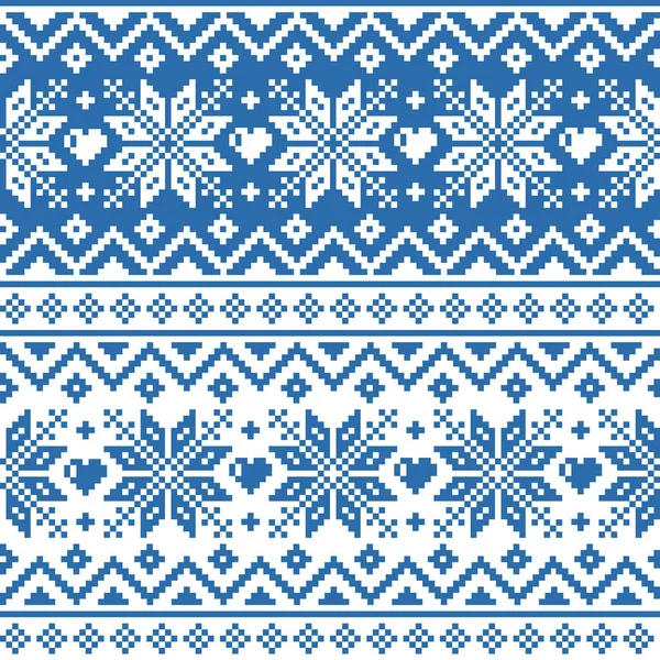 Vinter Jul Fair Isle Stil Traditionell Stickning Vektor Sömlös Geometriska — Stock vektor