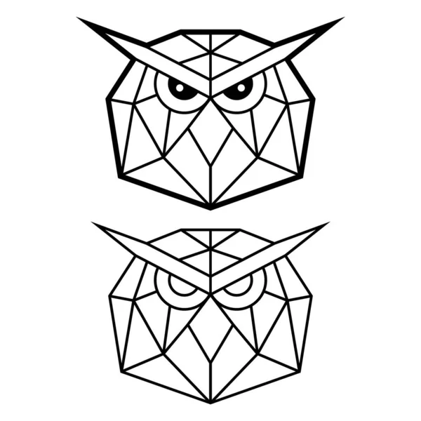 Conception Vectorielle Tête Hibou Géométrique Motif Animal Polygonal Décoration Minimaliste — Image vectorielle