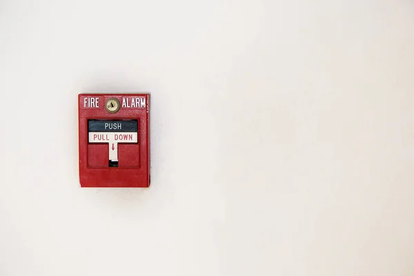 Caixa Alarme Incêndio Parede Cimento Para Aviso Sistema Segurança Local — Fotografia de Stock