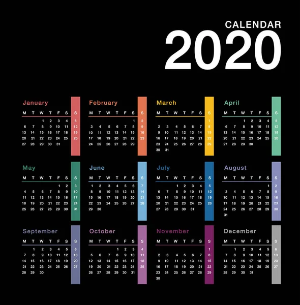 2020 템플릿 단순하고 디자인 2020 — 스톡 벡터