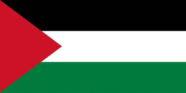 Die Palästinensische Nationalflagge Die Offiziellen Farben Und Das Richtige Verhältnis — Stockvektor