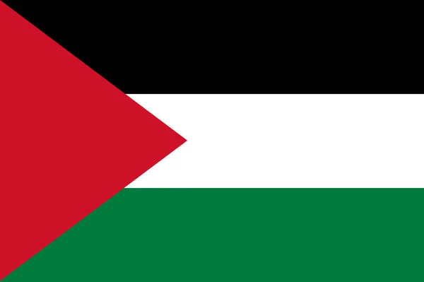 Nationale Palestijnse Vlag Officiële Kleuren Proporties Correct Nationale Palestijnse Vlag — Stockvector