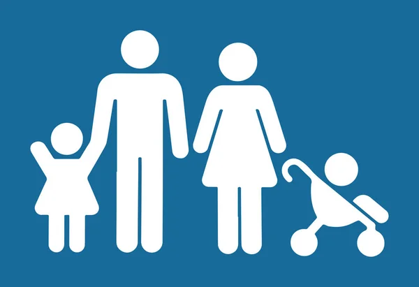 People and family icons. Man and woman, child . Family sign icon. Family Icon in trendy flat style isolated on blue background. Parents symbol for your web site design, logo, app