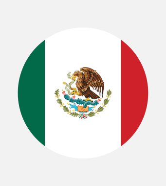 Ulusal Meksika bayrağı, resmi renkler ve doğru orantı. Ulusal Meksika bayrağı. Vektör çizimi. Bölüm 10. Meksika bayrak vektör simgesi, web veya mobil uygulama için basit, düz tasarım.