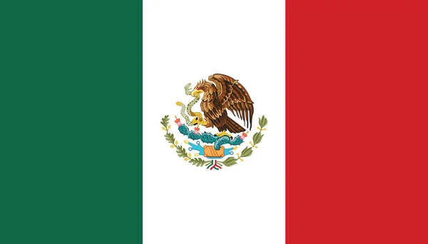 Bandera Nacional México Colores Oficiales Proporción Correcta Bandera Nacional México — Vector de stock