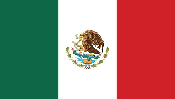 Bandeira Nacional México Cores Oficiais Proporção Corretamente Bandeira Nacional México —  Vetores de Stock