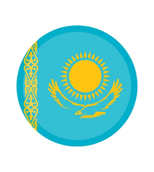 Národní Kazašská Vlajka Oficiální Barvy Proporce Správně Národní Vlajka Kazachstánu — Stockový vektor