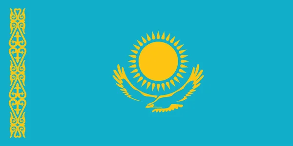 Drapeau National Kazakhstan Couleurs Officielles Proportion Correctement Drapeau National Kazakhstan — Image vectorielle