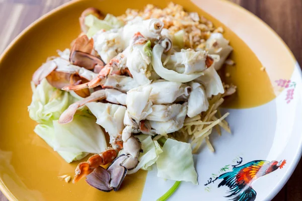 Gedämpfte Blaue Krabbenbeine Mit Würzigem Dip Gedämpfte Krabbenbeine Mit Thai — Stockfoto