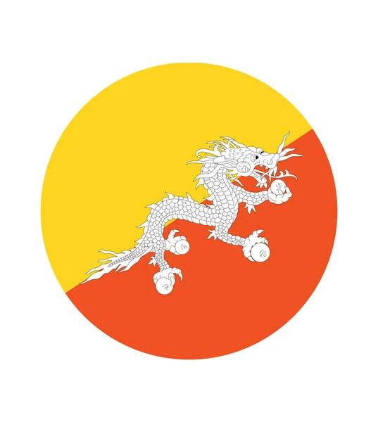 Bandiera Nazionale Del Bhutan Colori Ufficiali Proporzioni Corrette Bandiera Nazionale — Vettoriale Stock