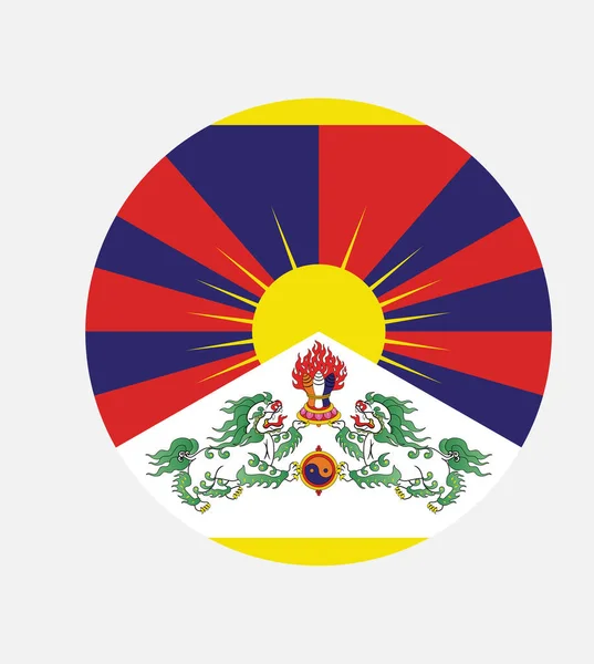 Nationell Tibetflagga Officiella Färger Och Proportioner Korrekt Nationell Tibetflagga Vektorillustration — Stock vektor