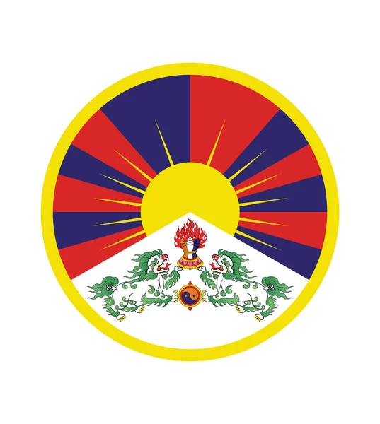 중국의 정확하게 표시되어 티베트의 일러스트 Eps10 티베트 플래그 아이콘 웹이나 — 스톡 벡터