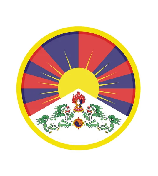 Národní Tibet Vlajka Oficiální Barvy Proporce Správně Národní Tibetská Vlajka — Stockový vektor