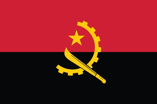 Bandera Nacional Angola Colores Oficiales Proporción Correcta Bandera Nacional Angola — Archivo Imágenes Vectoriales