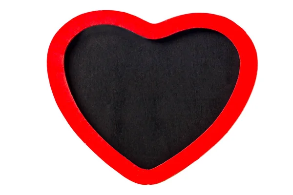 Empty Chalkboard Texture Heart Shape Double Frame Blackboard White Background — Stock Photo, Image