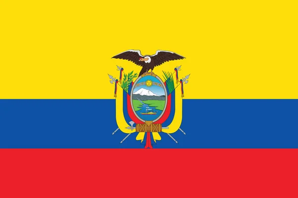 Bandera Nacional Ecuador Colores Oficiales Proporción Correcta Bandera Nacional Ecuador — Vector de stock