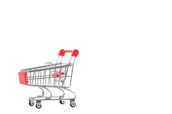 Shopping Cart Mini Shopping Trolley Isolated White Background Mini Shopping — Stock Photo, Image