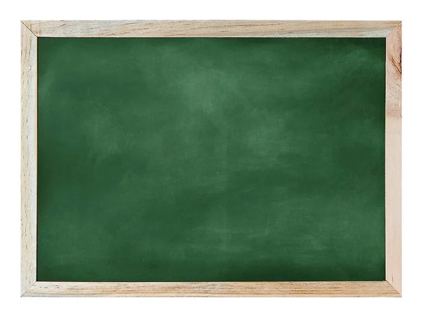 Green Chalkboard Wooden Frame White Background — 스톡 사진