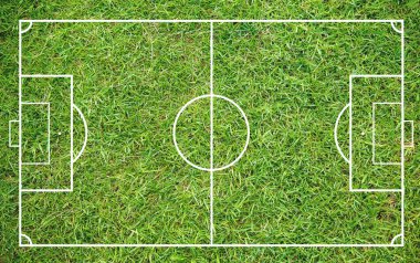 Yeşil çimenli futbol sahası