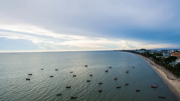 Antenn Utsikt Över Havet Och Stranden Bakgrunden — Stockfoto