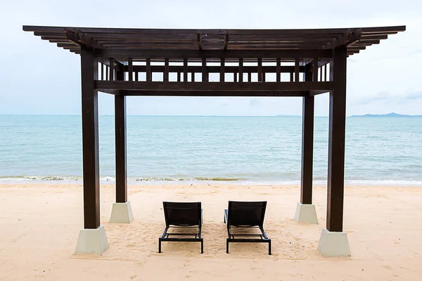 Puste Krzesło Plaży — Zdjęcie stockowe