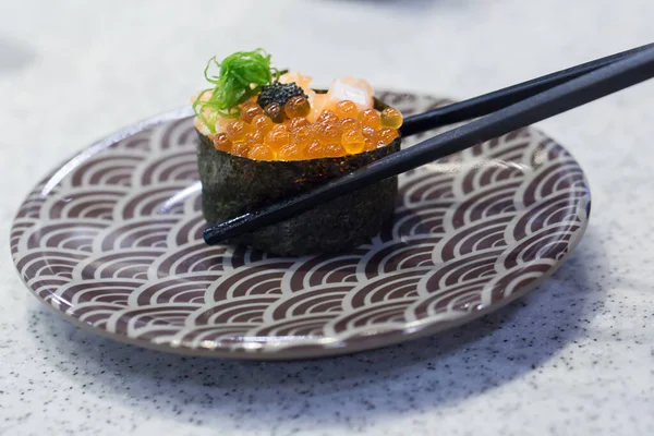 Sushi Con Salmone Caviale — Foto Stock