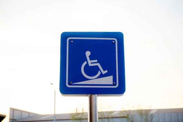 Disabled Handicap Sign Blue Background — 스톡 사진