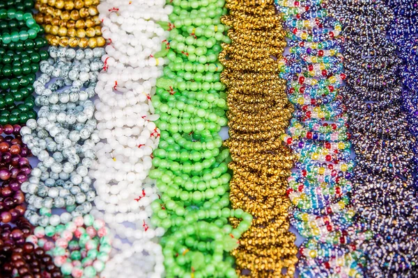 Perles Colorées Vendre Sur Marché — Photo