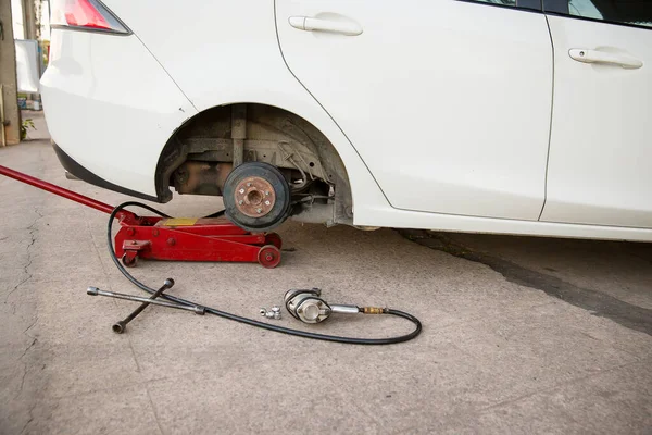 Car Repair Maintenance Service Auto Mechanic Vehicle Automobile Changing Accident — Stockfoto